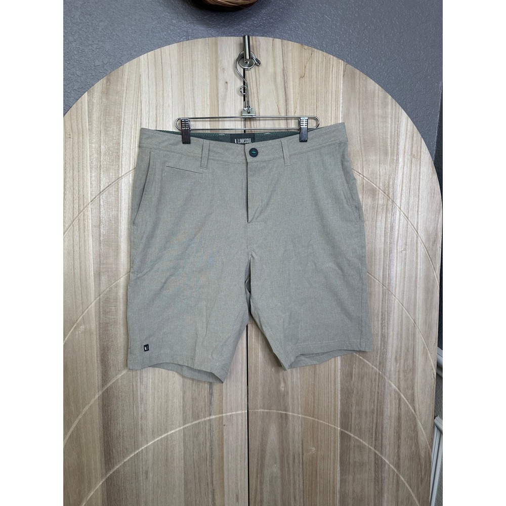 LINKSoul Mens Size‎ 33 Hybrid Gray Golf Casual Shorts Flat Front